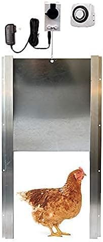 Opener with Motor & Timer (1 Year Warranty) | Heavy Duty | Made USA | Auto Pop Door Opener | Chicken Coop Accessories | Metal