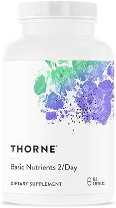 THORNE Basic Nutrients 2/Day, Vitamin & Mineral Formula, 60 Capsules | Comprehensive Daily Multi-Vitamin with Optimal Bioavailability, Gluten, Dairy & Soy-Free, NSF Contents Certified