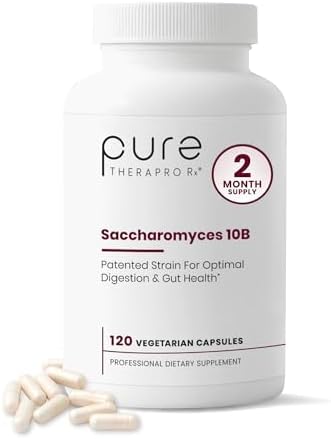 Pure Therapro Rx Saccharomyces 10B Probiotic, 120 Capsules | Supports Gut & Digestive Health, 10B CFU Saccharomyces Boulardii, For Men & Women, No Fillers, Made in USA, Pharma Grade