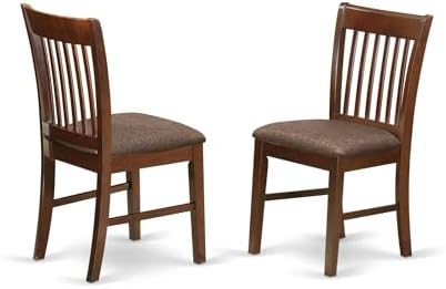 East West Furniture NFC-MAH-W Norfolk Dining Room Chairs - Slat Back Solid Wood Seat Chairs, Set of 2, Mahogany