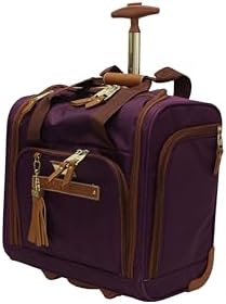 Steve Madden Designer 15 Inch Carry on Suitcase- Small Weekender Overnight Business Travel Luggage- Lightweight 2- Rolling Spinner Wheels Under Seat Bag for Women(Legends Teal)