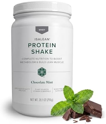 IsaLean Protein Shake - Complete Nutrition for Maintaining Healthy Weight & Lean Muscle Growth Enhanced with MCT Oil - 24 Vitamins & Minerals - 28.1 oz - 14 Meal Canister - Creamy Chocolate