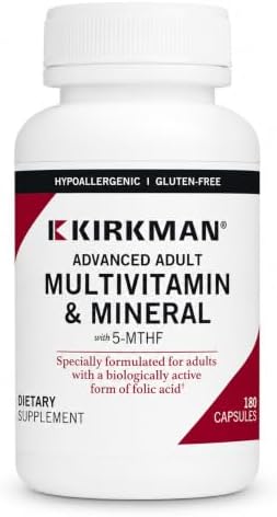 Kirkman Advanced Adult Multivitamin & Mineral with 5-MTHF, 180 Capsules