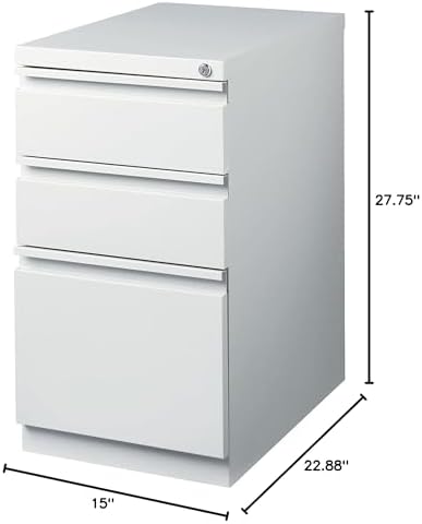 Staples 3-Drawer Vertical File Cabinet, Letter Size Documents, Lockable, 19.88" D x 15" W x 27.75" H, Black