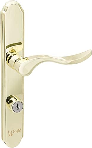 Wright Products - Serenade Mortise Keyed Lever Mount Latch with Deadbolt for Screen and Storm Doors, Polished Brass | Deadbolt, Screen and Storm Doors