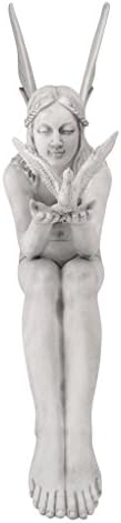 Design Toscano KY71004 Fiona The Flower Fairy Garden Statue, 17 Inch, Antique Stone