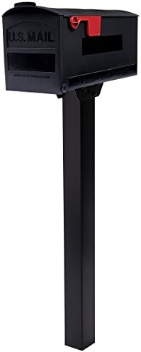 Gibraltar Mailboxes Patriot Large Capacity Rust-Proof Plastic Black, Post-Mount Mailbox, GMB515B01