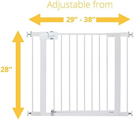 Safety 1st Easy Install Walk Thru Baby Gate for Doorway With Door, Dog Gates, Fits 29"-38", Easy Install 28" Tall, White