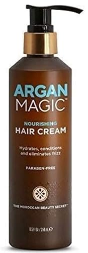 Argan Magic Nourishing Hair Cream - Hydrates, Conditions, and Eliminates Frizz for All Hair Types | Seals in Shine | Paraben Free, (8.5 oz)
