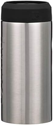 Grizzly Grip Slim Can, 12 oz Stainless Steel Can Cooler, Brushed Stainless