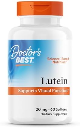 Doctor's Best Lutein Supplement 20mg with Zeaxanthin 1mg - Lutein for Eyes, Eye Health Vitamins for Men & Women