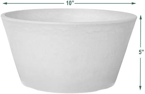 PSW Pot Collection TD25TC Plastic/Stone/Wood Composite Shallow Bulb Pan - No Drainage Hole (Drillable), Planter for Succulents, Bonsai, Fairy Gardens, Herbs, 10-inch, Terra Cotta Color