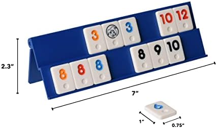 Point Games Classic Mini Rummy Game Set with 4 Exclusive Folding Playing Racks in Super Durable Travel Bag, for 2-4 Players Great Gift for Adults and Kids
