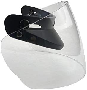 WANCAR Standard 3-Snap Button Universal Visor for Open Face Motorcycle Helmet Wind Shield Flip Up Down(Clear)