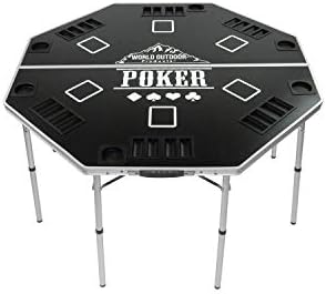 Portable TuscanyPro Professional High Roller Tour Lightweight Folding Poker Table Aluminum-High and Low Settings-Carry Bag-Take it Anywhere-Best