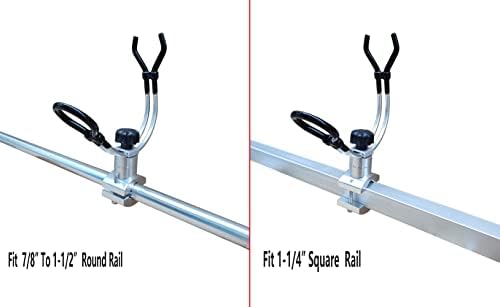 BroCraft Aluminum Rail Mount Clamp on Rod Holder / Pontoon Boat Square Mount Rod Holder