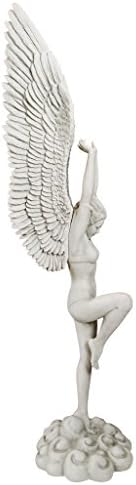 Design Toscano Remembrance and Redemption Angel Religious Indoor/Outdoor Garden Statue, From Base to Top of the Wings Nearly 3 feet tall! Tall, Cast Stone Resin, Antique Stone Finish