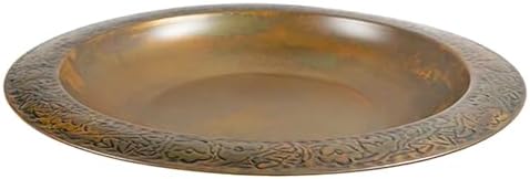 Ancient Graffiti Copper Plated Steel Bird Bath, 22W x 2D x 22H in.