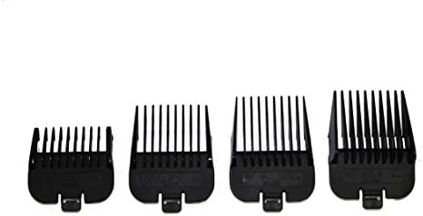 Andis 4 Piece Animal Comb Set; Sizes: 1/8", 1/4", 3/8", 1/2", Black, 21318, (pack of 4)