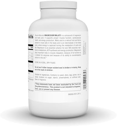 Source Naturals Magnesium Malate, 3,750 mg - 180 Vegetarian Tablets | Supports Muscles and Energy Production*