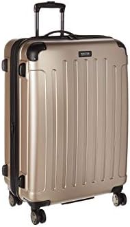 Kenneth Cole REACTION Renegade Luggage Expandable 8-Wheel Spinner Lightweight Hardside Suitcase, Champagne, 20-Inch Carry On