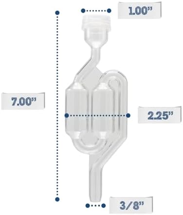 Airtight One Gallon Standard Fermentation Lid Gasket with Airlock - Turns Gallon Jar Into A Fermenter - Hard Kombucha, Beer, Wine, Cider, (S-Airlock)