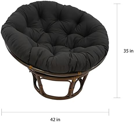 Furniture Piece 42-Inch Rattan Papasan Chair with Solid Twill Cushion