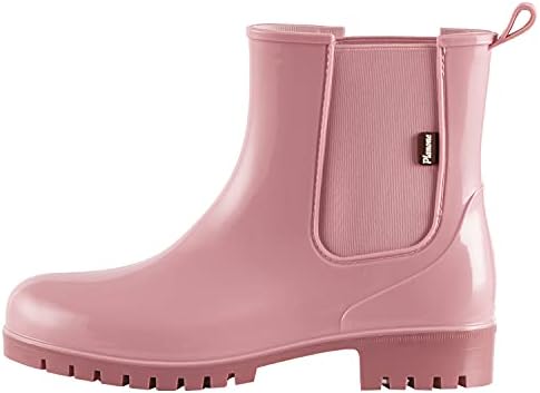 planone Cute Short Rain Boots for Women, Waterproof Chelsea Ankle Boots