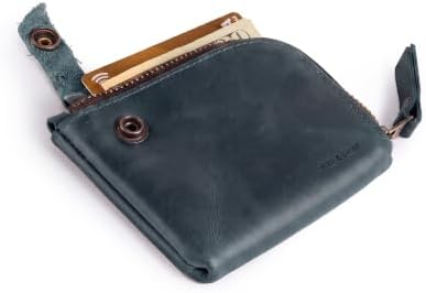 Hide & Drink, Leather Zippered Wallet, Holds Up to 6 Cards Plus Folded Bills, Pouch Organizer, Cash Holder, Travel Essentials, Mini, Pocket-Size, Handmade (Bourbon Brown)