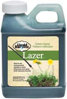 Liquid Harvest Lazer Green Concentrated Spray Pattern Indicator - 1 Quart (32 Ounces) - Perfect Weed Dye, Fertilizer Marking Dye, Turf and Herbicide Marker