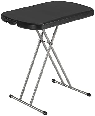 LIFETIME 80251 Adjustable Folding Laptop Table TV Tray, 26 Inch, White Granite