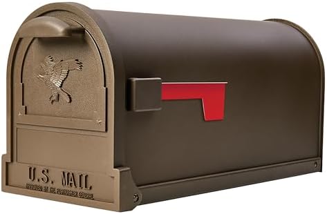Architectural Mailboxes Arlington Post Mount Mailbox, Black, Large | Galvanized steel build for outside with weather-resistant build and rust-resistant powder-coat finish. USPS approved.