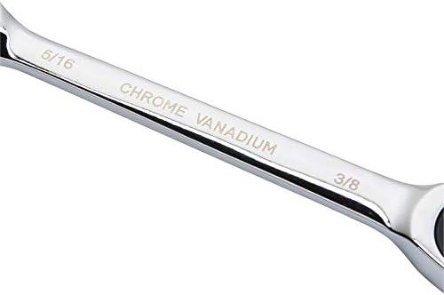 Jetech 5/16" x 11/32" Double Box End Ratcheting Wrench, SAE 72-Tooth Ratcheting Wrench, Forged Cr-V Steel, Heavy Duty for Automotive & Repairs