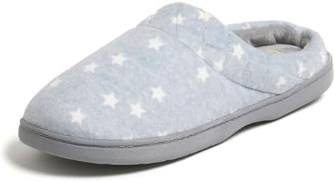 Dearfoams Women's Lightweight Memory Foam Indoor House Slipper Darcy Velour Clog with Wide Widths