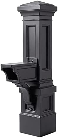Step2 Atherton Grand Mail Post, Mailbox Not Included, Weather Resistant, Large Outdoor Mail Post, Made of Durable Plastic, Easy Install, Onyx Black