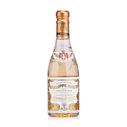 Giusti White Vinegar Dressing – White Condiment for Cooking and Finishing Dishes such as Salads, Vegetables, or Fish, Made in Italy with Balsamic Vinegar of Modena – 8.45 fl oz (250 ml) - Pack of 1