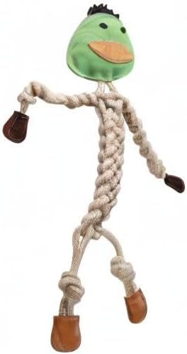 HuggleHounds Natural Rope Knottie - Leather Dog Toys for Aggressive Chewers, All Natural Cotton, Interactive Leather Toy for Small or Large Dog Breeds, Tough & Durable Chew Toy - Stuey Sock Monkey