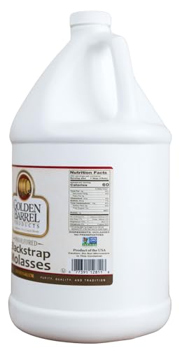 Golden Barrel Unsulfured Blackstrap Molasses, Bulk 128 oz Jug, Rich Robust Molasses for Baking, Cooking & Marinades