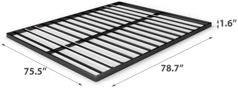 Zinus Quick Lock Bunkie Board, Box Spring and Bed Slat Replacement, Queen | Metal Frame with Steel Slats, Durable Construction Easy Assembly