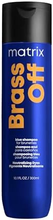 Matrix Brass Off Toning Blue Shampoo - Refreshes and Neutralizes Brassy Tones, For Color Treated Hair, Lightened Brunettes or Dark Blondes