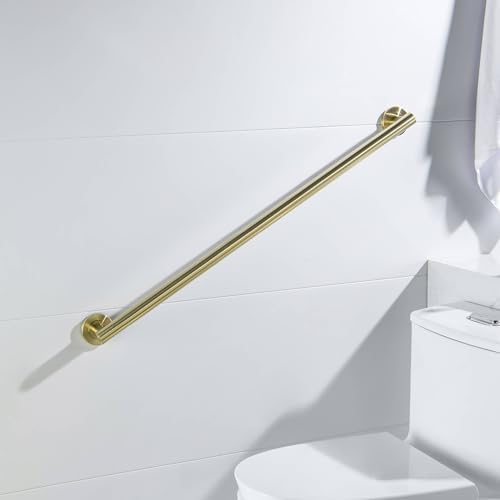 36 Inch Stainless Steel Bathroom Safety Grab Bar | Straight Shaped Grab Bar for Bathtubs and Showers, Shower Safety Grab Bars for Seniors, Wall Mounted Anti-Slip Support (Brushed Nickel, KGB1136)
