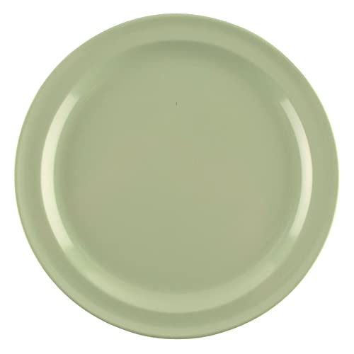 GET 9" Green Supermel Round Dinner Melamine Plate (Set of 12) | Dishwasher safe, Shatterproof, Restaurant service, Great for Entrees, Salads