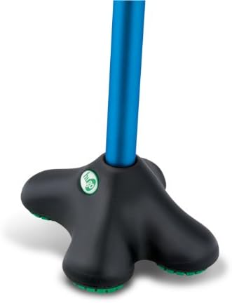 Hugo Mobility Adjustable Offset Quadpod Cane with Stable Tip, Smoke | Offset Quadpod Cane Features an Ultra Stable Tip for Confident, Everyday Walking Support and Balance