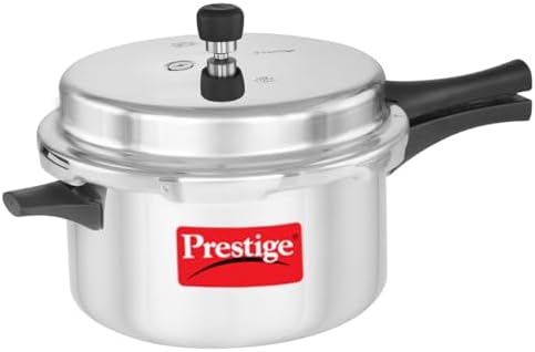 Prestige Popular Aluminum Pressure Cooker, 5 L, Silver