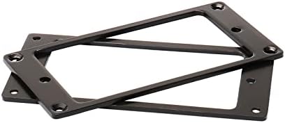 Metallic 2-Pack Humbucker Pickup Rings | Flat Mounting Frame for Electric Guitar, Chromium-plated Iron, Chrome Bridge Neck Pickup Covers Replacement Part