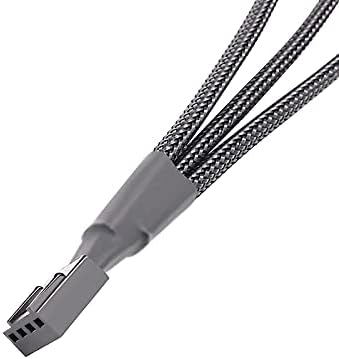 2 Pack 3 Way 4 Pin PWM Fan Splitter Cable, PC Extension Cable Converter for Computer ATX Case 4-Pin/3-Pin Cooling, 10.6" 1 to 3