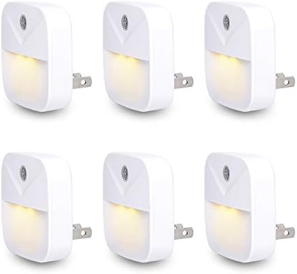 Uigos LED Night Light Plug in with Dusk to Dawn Sensor, Auto On Off Nightlight for Bedroom Bathroom Hallway Stairs Kitchen, Warm White Glow