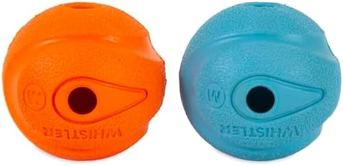 Chuckit! The Whistler Ball Dog Toy, Medium (2.5 Inch Diameter) for Dogs 20-60 lbs, Pack of 2, Multicolor