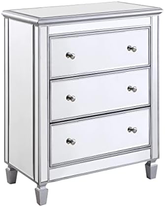 3 Drawer Bedside Cabinet, Silver