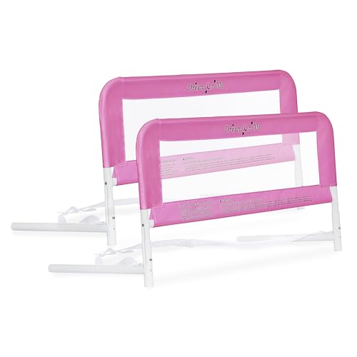 Dream On Me Lightweight Mesh Security Adjustable Bed Rail Double Pack with Breathable Mesh Fabric in White, 2 Count (Pack of 1)